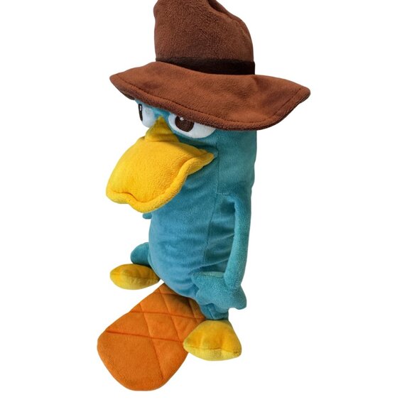 DISNEY STORE Exclusive Stuffed Animal MC Secret Agent PERRY PLATYPUS 16" Plush - Picture 4 of 6